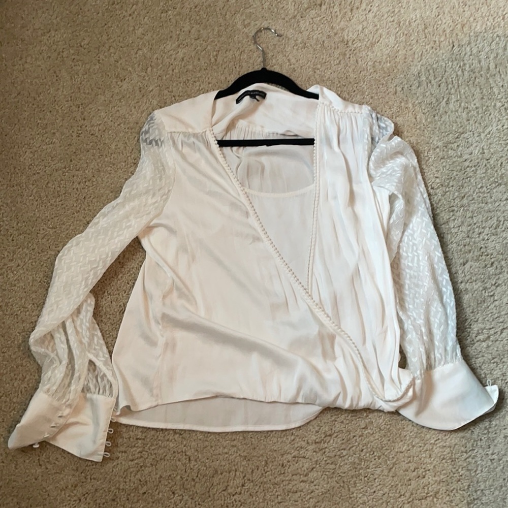 White House Black market cream blouse size 10